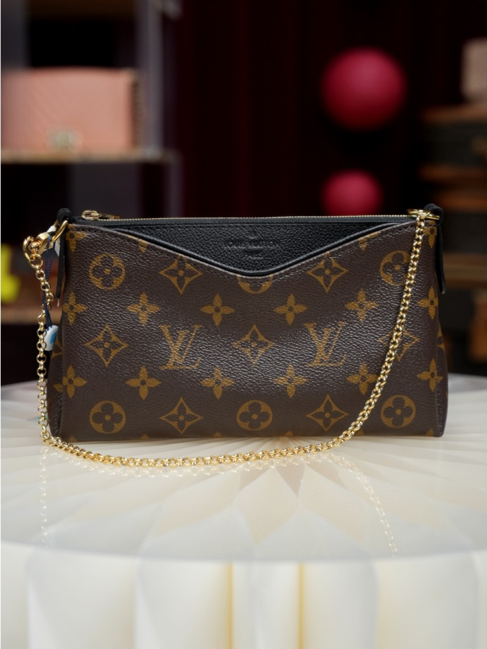 Louis Vuitton Pallas mini Monogram Canvas Brown & Black Chain Crossbody